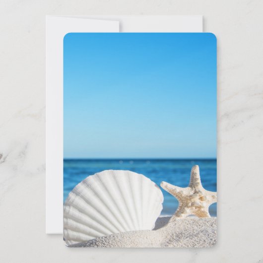 Tropical Wedding Ocean Beach Wedding 招待状 (裏面)