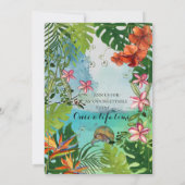 Tropical Wedding  Watercolor Unique Hand Painted 招待状 (裏面)
