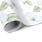 Tropical White Flowers ラッピングペーパー (ロールコーナー)