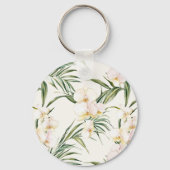 Tropical White Orchid Flowers キーホルダー (裏面)