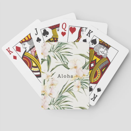 Tropical White Orchid Flowers   トランプ (裏面)