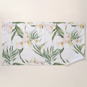 Tropical White Orchid Flowers   ビーチタオル (正面)