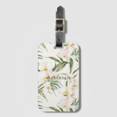 Tropical White Orchid Flowers   ラゲッジタグ (正面縦)