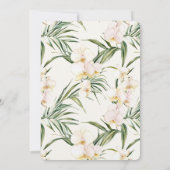 Tropical White Orchid Flowers Birthday 招待状 (裏面)