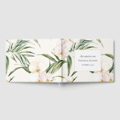 Tropical White Orchid Flowers Wedding ゲストブック (全面)