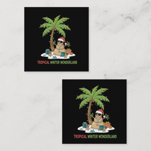 Tropical Winter Wonderland | Funny Christmas  スクエア名刺 (正面/裏面)