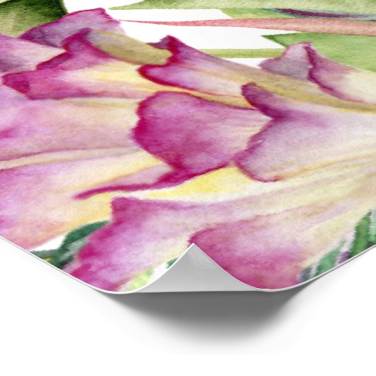 Tropical Wreath Floral Hibiscus Wedding Seating ポスター (角)