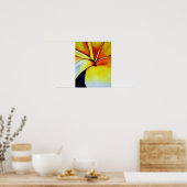 Tropical Yellow Frangipani flower original art ポスター (キッチン)