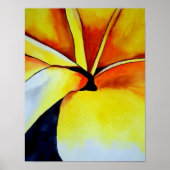 Tropical Yellow Frangipani flower original art ポスター (正面)