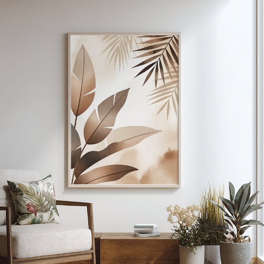 Tropical Zen – Minimalist Poster –Neutral Wall Art ポスター