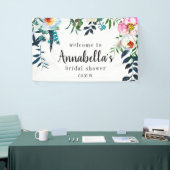 TropicalBridalのシャワーの花のリースの歓迎の旗 横断幕 (トレードショー)
