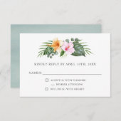 Tropical's 結婚 in ParadiseフローラRSVP 出欠カード (正面/裏面)