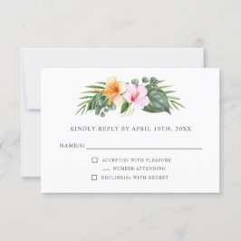 Tropical's 結婚 in ParadiseフローラRSVP 出欠カード