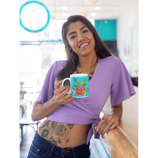 TropiColorフュージョンMacaw & Serenade コーヒーマグカップ