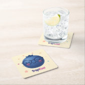 TropiCool Blueberry – 甘いテーブルアククールセント スクエアペーパーコースター (インサイチュ)
