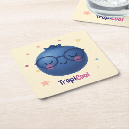 TropiCool Blueberry – 甘いテーブルアククールセント スクエアペーパーコースター