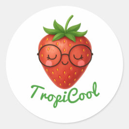TropiCool Strawberry -おもしろい&フレッシュフルーツシール ラウンドシール