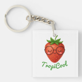 TropiCool Strawberry – かわいいアクリルキーチェーン キーホルダー