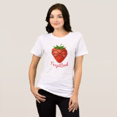 TropiCool Strawberry – かわいい夏のTシャツ トライブレンドＴシャツ (正面全面)
