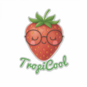 TropiCool Strawberry - カスタムカットビニールステッカー シール (正面)