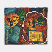 TropiCool Tony's悪夢 – ピザパイナップル フリースブランケット (正面(横))