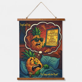 TropiCool Tony's悪夢 – ピザパイナップル 吊り下げ型タペストリー
