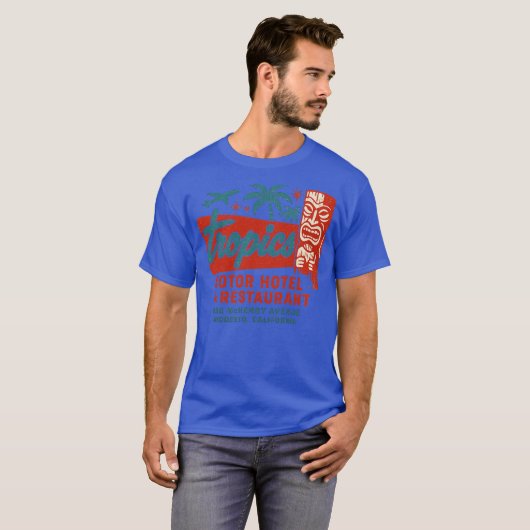 Tropics Motel Retro 50s Modesto, CA Tシャツ (正面フル)