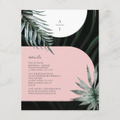 Tropische Palmblätter Bogen Hochzeitsdetails エンクロージャーカード (正面)