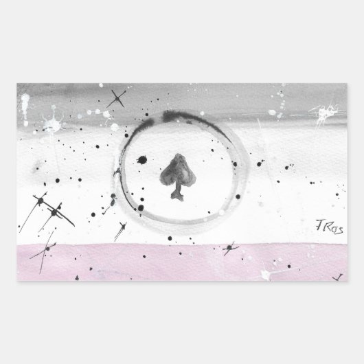 TROS無性プライド国旗のシール 長方形シール (正面)