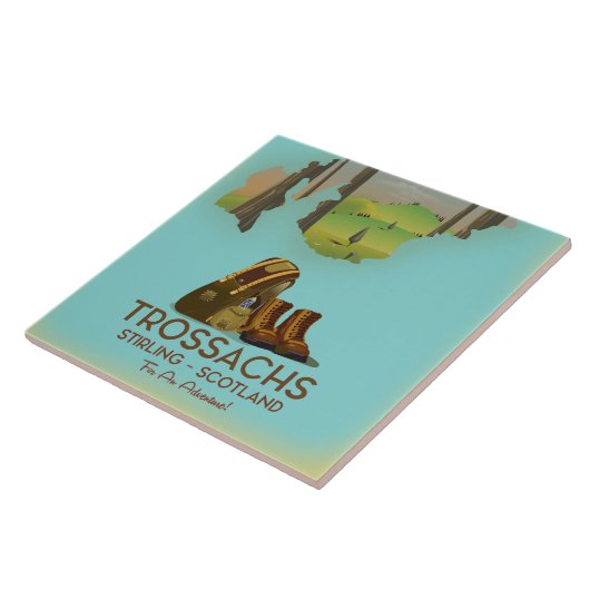 Trossachs Stirling スコットランド ハイキングポスター タイル (側面)