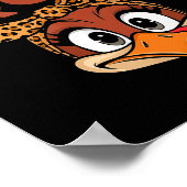 Trot Squad Funny Turkey Face Thanksgiving Men Wome ポスター (角)