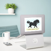 Trotting Shire Horse Equestrian解剖図 シール (デスク上のノートパソコン)