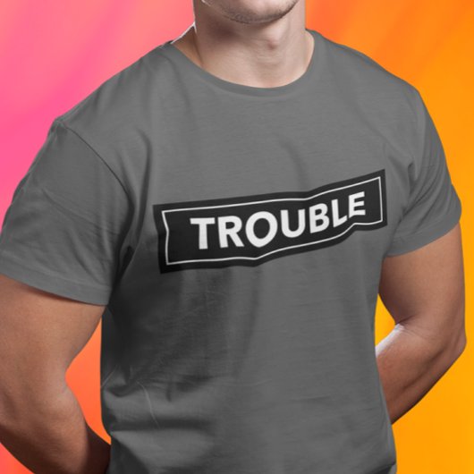 TROUBLE 太字ブロックテキストTシャツ Tシャツ