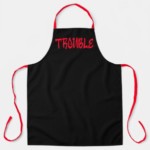 TROUBLE 赤いグラフィティエプロン エプロン