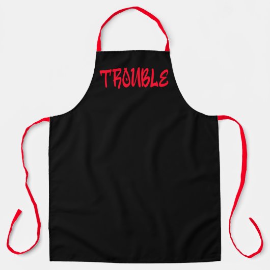 TROUBLE | 赤いグラフィティエプロン エプロン (正面)