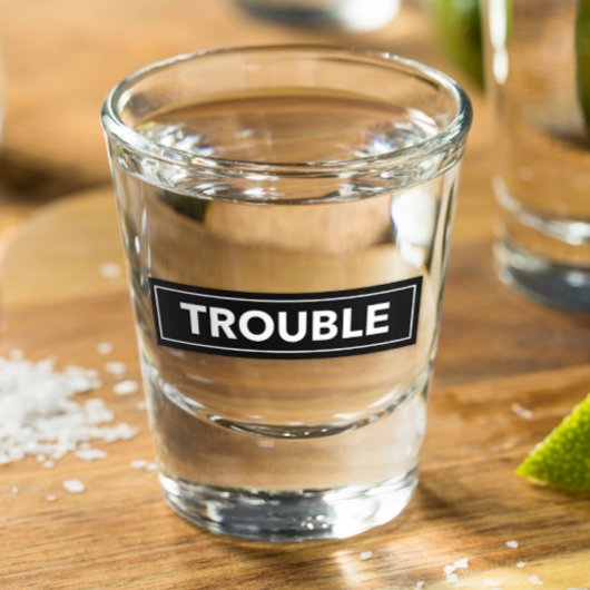 TROUBLE Bold Block Design Shot Glass ショットグラス