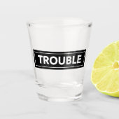 TROUBLE Bold Block Design Shot Glass ショットグラス (正面)