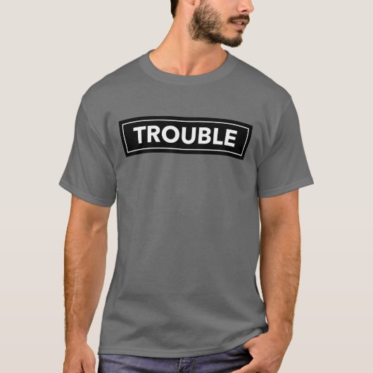 TROUBLE Bold Block Text Shirt Tシャツ (正面)