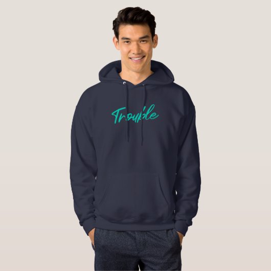 Trouble Script Hoodie – Cozy With A Kick パーカ (正面フル)