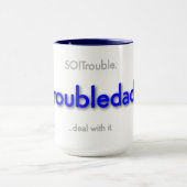 troubledad! - ベーシックブルー マグカップ (中央)