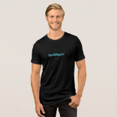 troubleguy! - 黒に電撃ブルーのTシャツ トライブレンドTシャツ (正面全面)