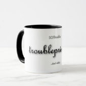 troubleprincess! - 白地にクラシックブラック マグカップ (正面左)
