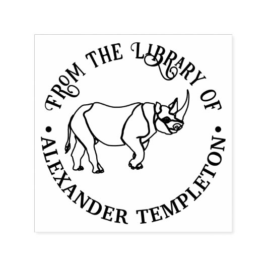 Troubleshoe Rhinocerosアウトラインライブラリブック名 セルフインキングスタンプ (デザイン)