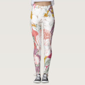 trousers with modern floral pattern レギンス (正面)