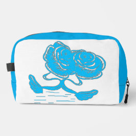 Trousse de toilette bleu azur au motif floral élég ドップキット