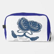 Trousse de toilette bleu nuit au motif floral 
