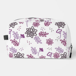 Trousse de toilette élégante au motif floral mauve ドップキット