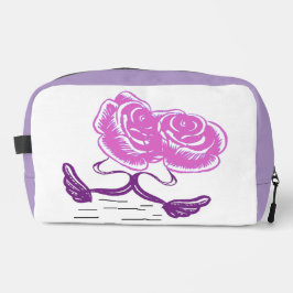 Trousse de toilette mauve et rose au motif floral ドップキット