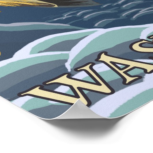 Trout Fishing Cross-Section - Mount Baker, WA ポスター (角)