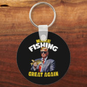 Trout Fishing Make Fishing Great Again Trump Won 2 キーホルダー (正面)